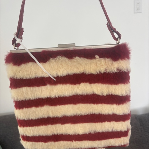 Barbara Rihl Red + White Striped Handbag • Small - Picture 1 of 5